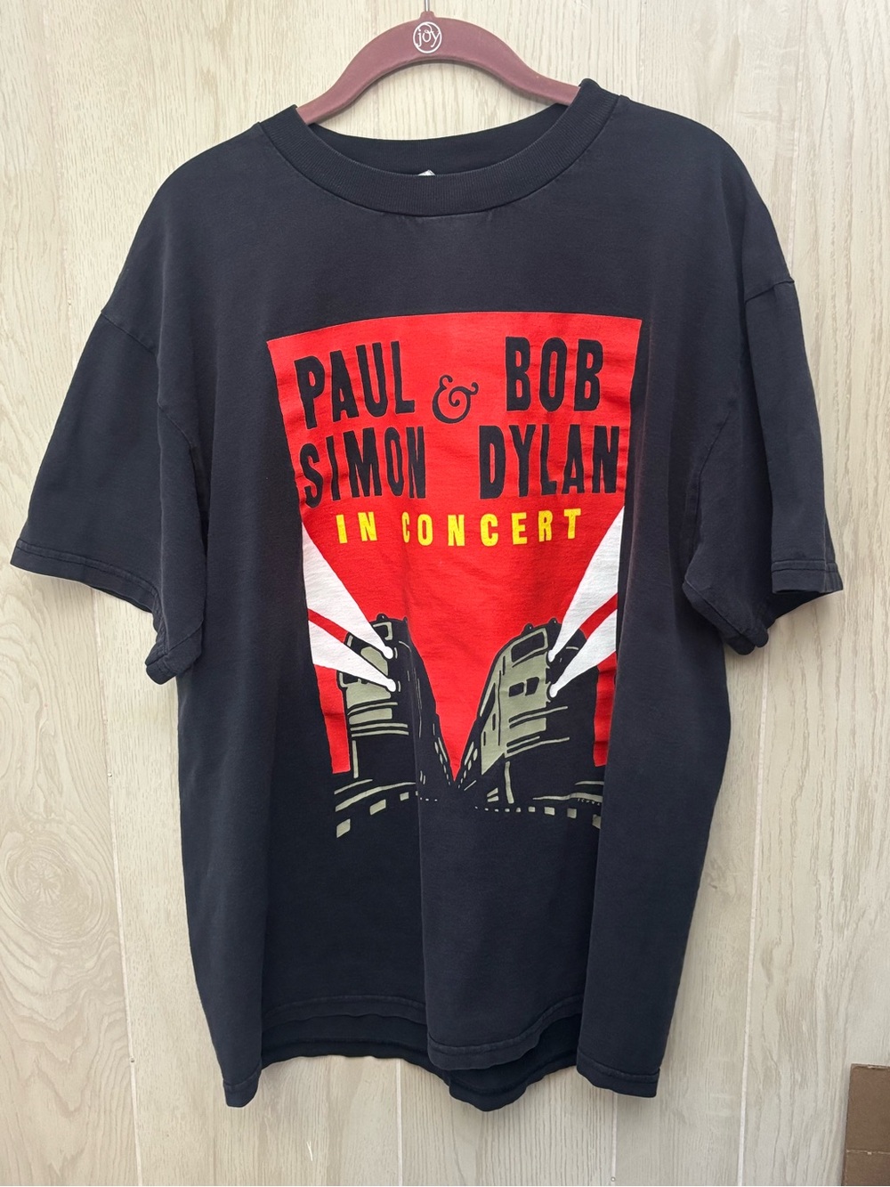 Vintage 1999 Paul Simon & Bob Dylan In Concert T-Shirt Mens L Faded Black Cotton